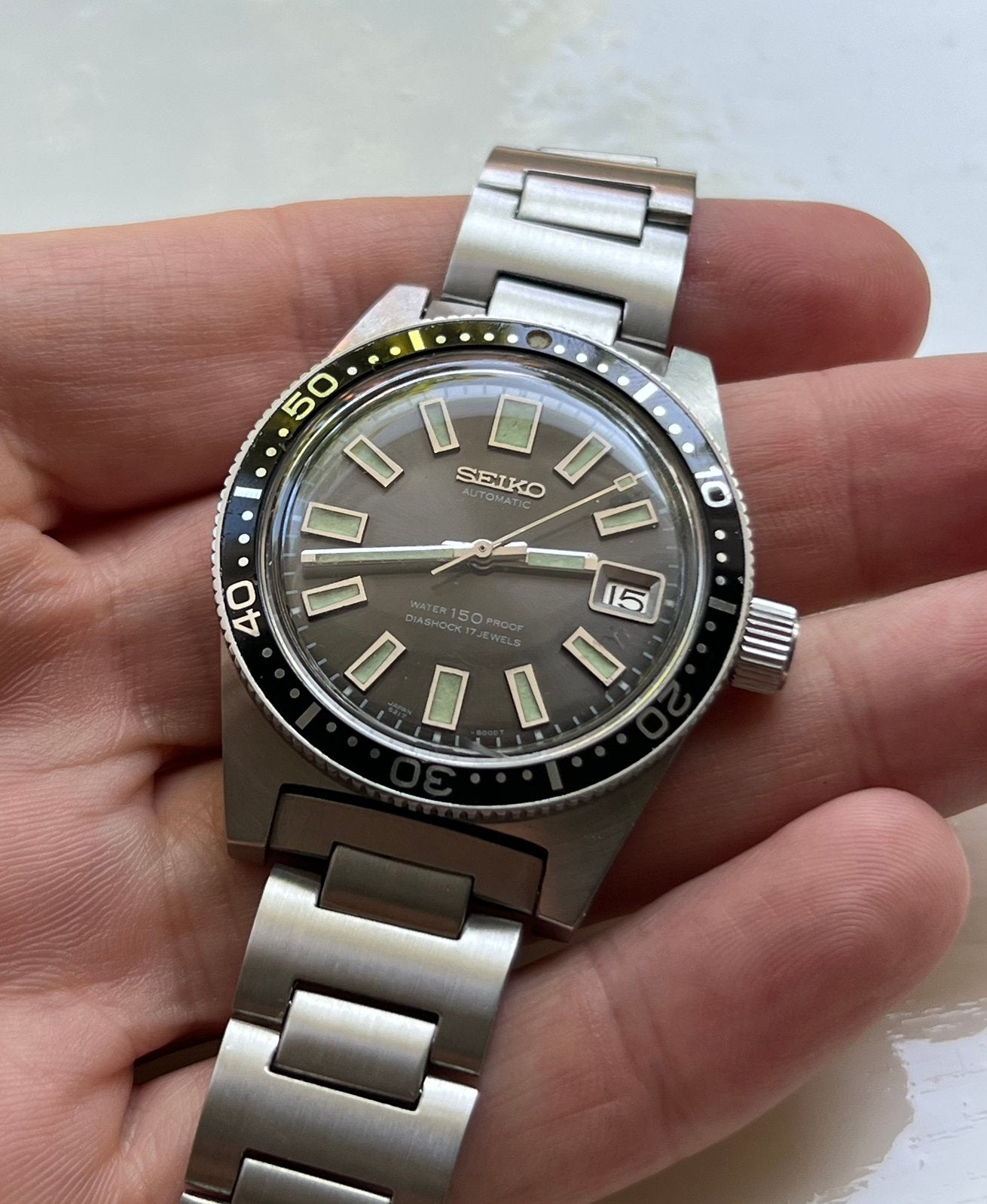 Vintage Horloge Seiko 62MAS Big Crown – 1966 –, Sieraden, Tassen en Uiterlijk, Horloges | Heren, Ophalen, Seiko, Gebruikt, Staal
