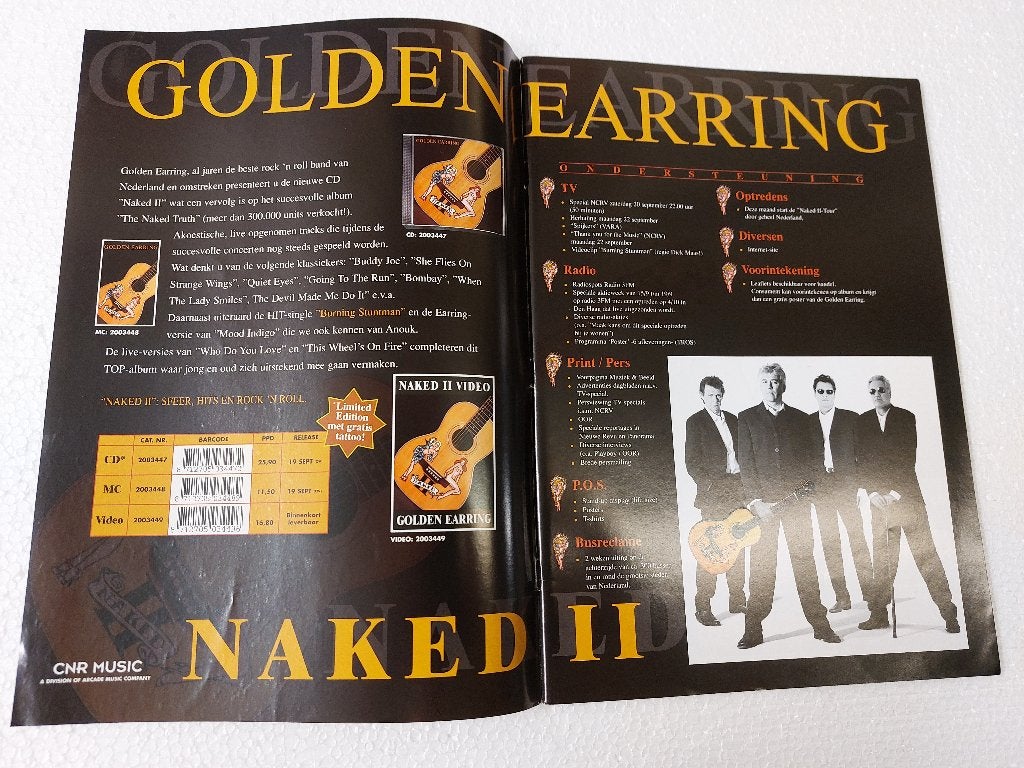 Golden Earring PROMO MAGAZINE Naked 1997 MBI, MBI, Ophalen of Verzenden, NvT, Boek, Tijdschrift of Artikel