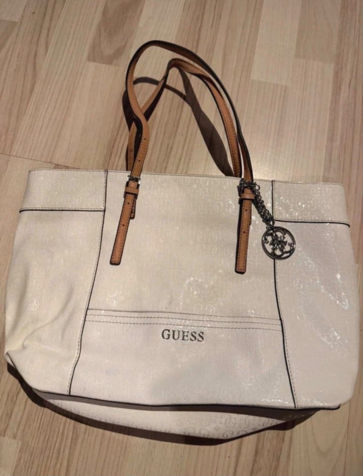 Guess Tas Dames, Ophalen of Verzenden, Zo goed als nieuw, Wit, Handtas
