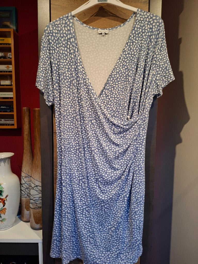 Dames jurk - maat XXL - blauw, wit, Kleding | Dames, Blauw, Maat 46/48 (XL) of groter, Ophalen of Verzenden, Zo goed als nieuw