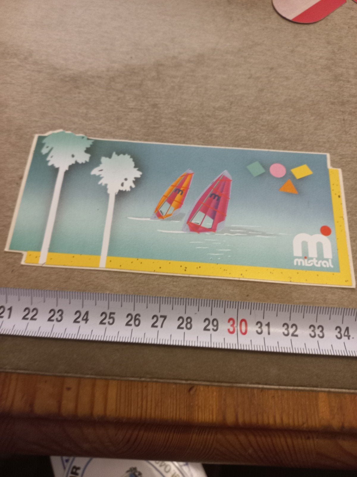 Vintage Mistral Windsurf Sticker - Jaren '80/'90, Ophalen of Verzenden