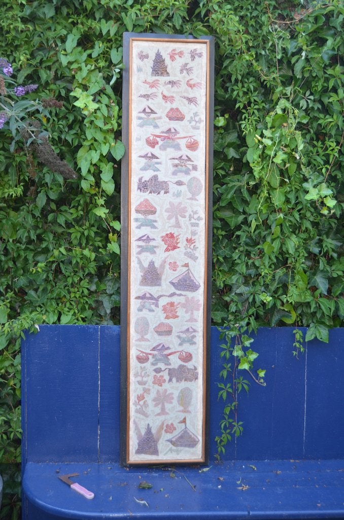 3 Leuke batiks in redelijke staat, op ééntje na dan., Ophalen of Verzenden, 156 cm, Meerkleurig, Geschilderd