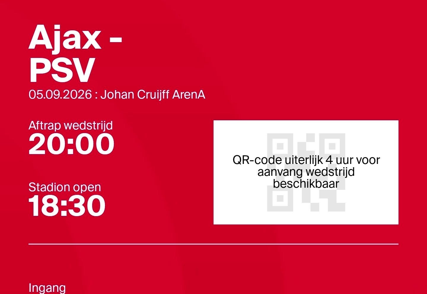 Ajax vs Psv Vak 408, Tickets en Kaartjes, Losse kaart, Eén persoon
