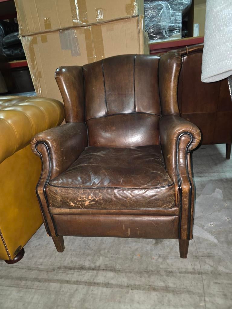 Schapenleren oor fauteuil Kings design + BEZORGING, Gebruikt, ., Ophalen of Verzenden, .