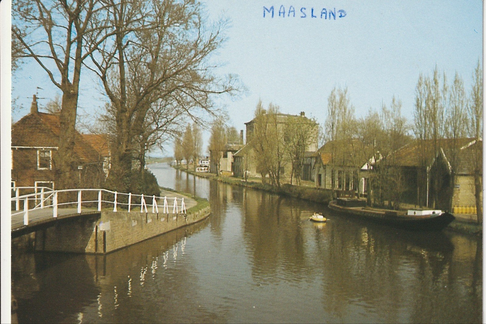 MAASLAND HUIS TER LUCHT GRACHT BRUG  SCHIP ROEIBOOTJE, Ophalen of Verzenden, 1980 tot heden, Ongelopen, Zuid-Holland