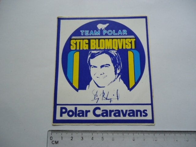 sticker Jaren 70 Autosport SAAB rally BLOMQVIST Polar team, Verzenden, Zo goed als nieuw