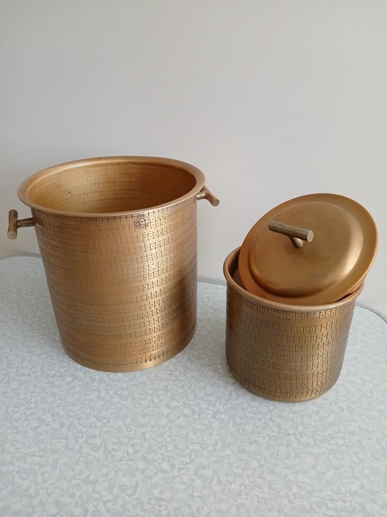 Traditionele Nalgora wijnkoelers warm antiek messing. Nieuw, Nieuw, Ophalen of Verzenden, Minder dan 5 flessen, Metaal