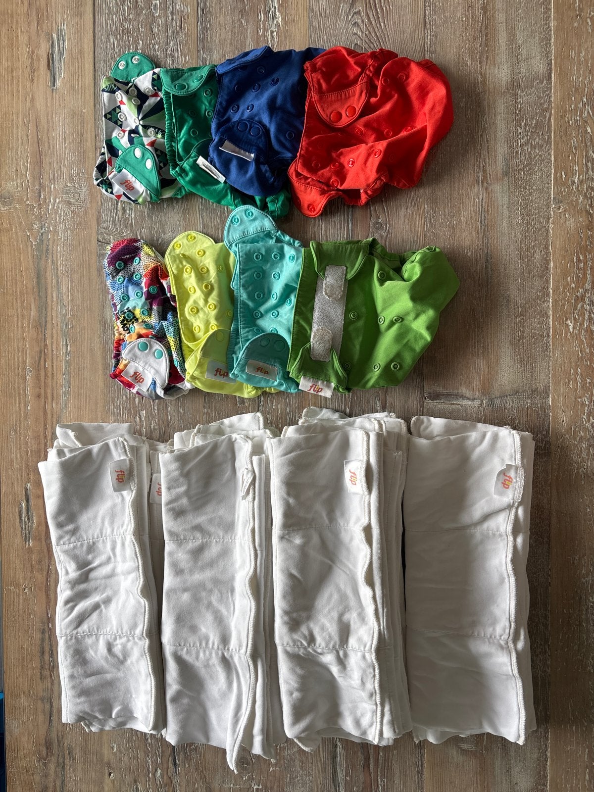 Complete set wasbare luiers - Flip (20 inleggers, 8 overbroe, Ophalen of Verzenden, Gebruikt