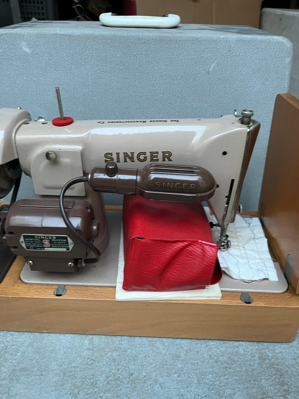 Vintage Singer Naaimachine 191B11 met Koffer en Handleiding, Ophalen of Verzenden