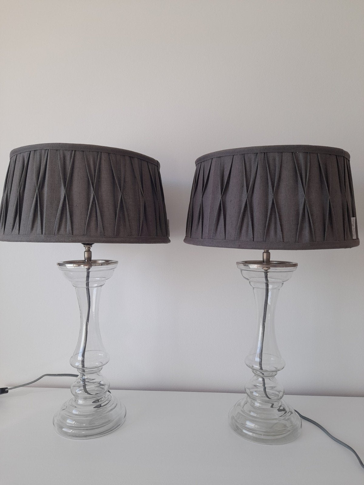 2 cannes lampen met Cambridge lampenkappen riviera maison, Ophalen, Riviera Maison