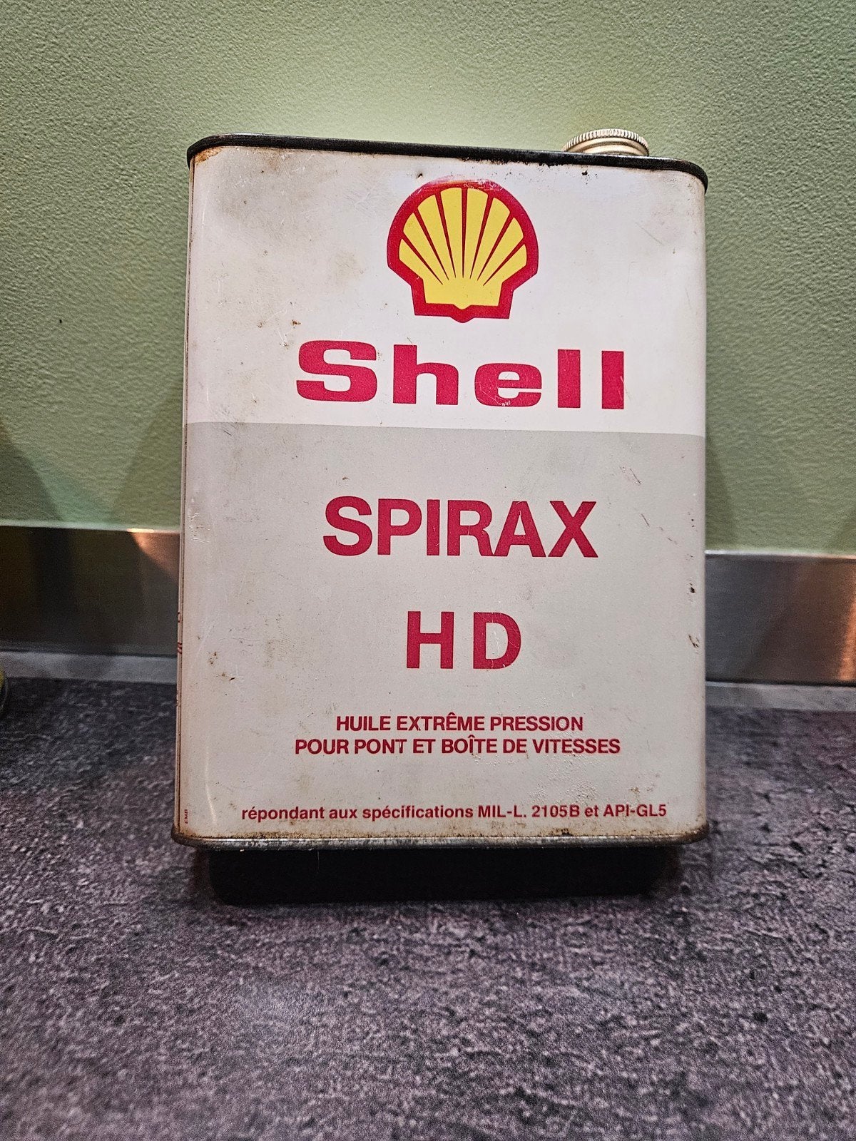 Shell olieblik Spirax HD 2 Liter verzamelblik, Verzamelen, Ophalen of Verzenden, Gebruikt