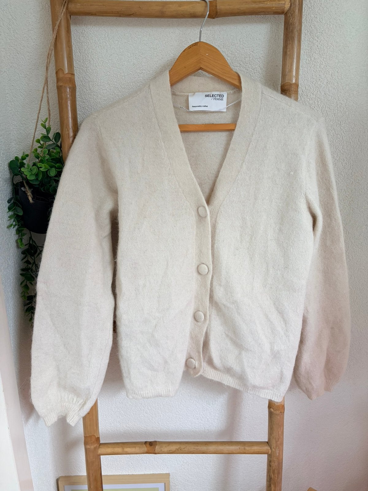Selected Femme (apalca) wollen vest maat S, Ophalen of Verzenden, Zo goed als nieuw, Maat 36 (S), Beige