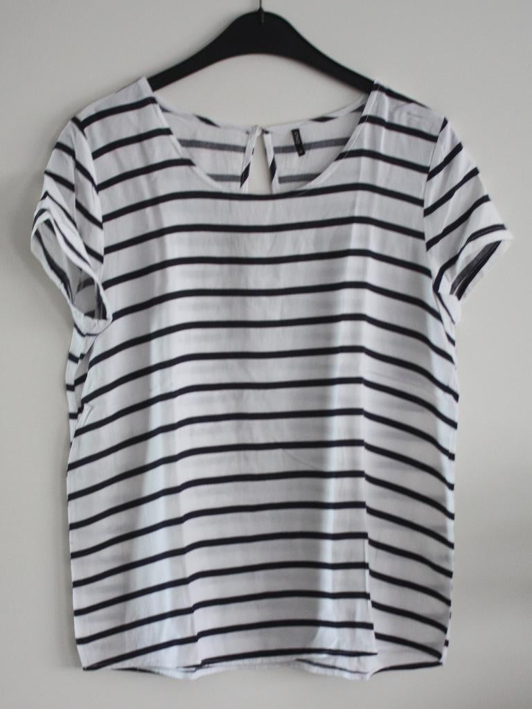 wit zwart gestreept shirt maat 36, Kleding | Dames, Tops, Wit, Ophalen of Verzenden, Korte mouw, Maat 36 (S)