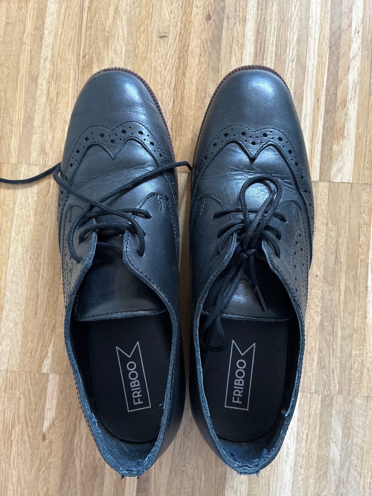 Friboo Zwarte Brogues Maat 38, Ophalen, Gedragen, Zwart, Schoenen met lage hakken