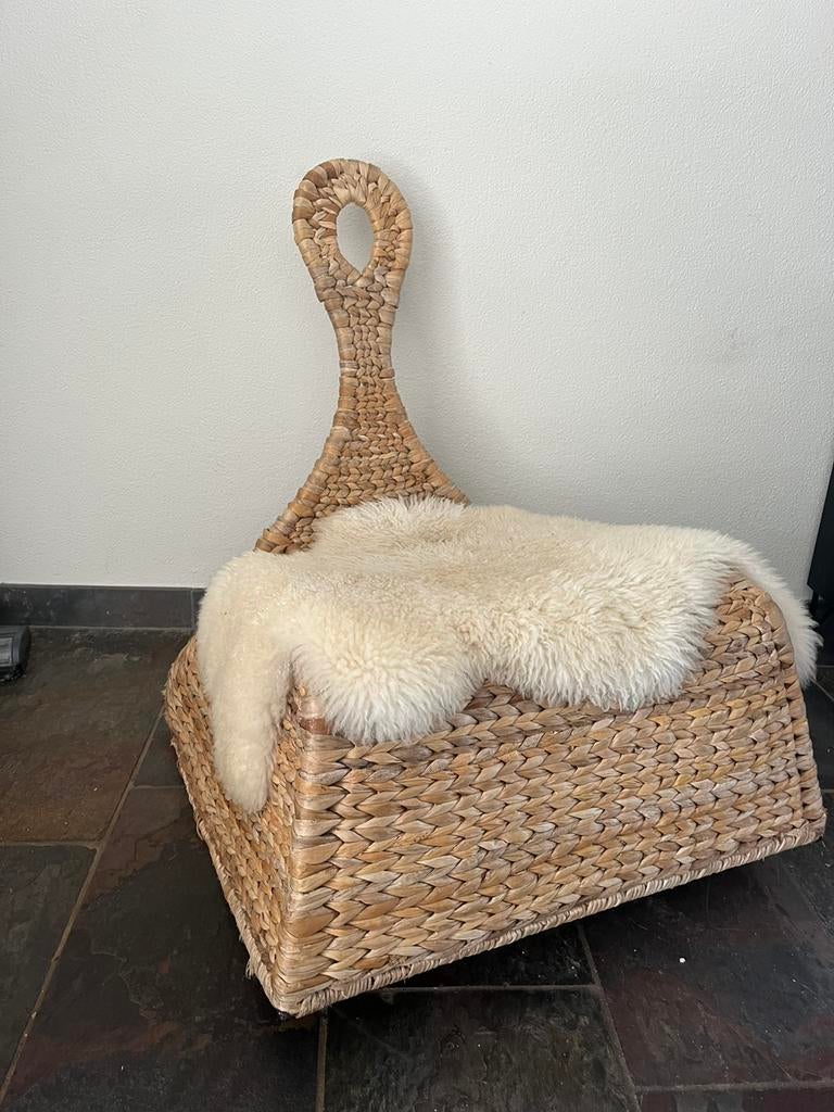 Rotan schommelstoel, Huis en Inrichting, Stoelen, Ophalen, Zo goed als nieuw, Bruin, Eén