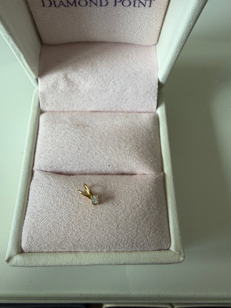 Diamond point hanger groeidiamant, Met hanger, Verzenden, Nieuw, Goud
