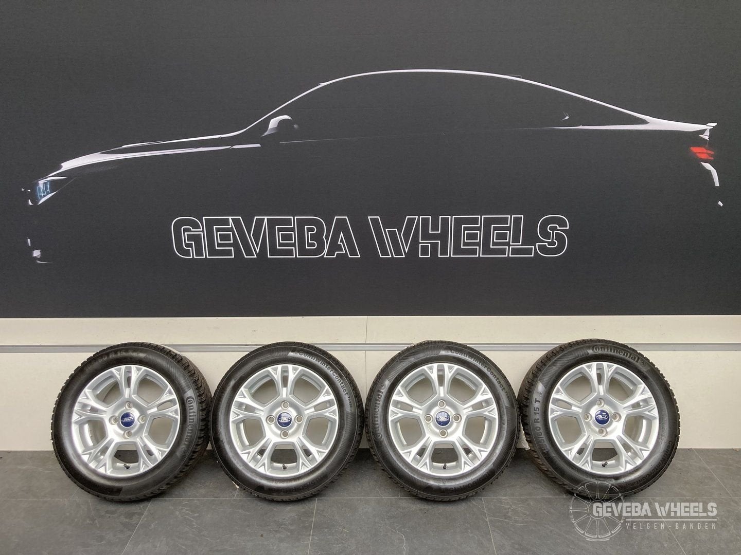 15” originele Ford Fiesta MK5 MK6 velgen winterbanden 4x108, Gebruikt, 15 inch, -, -