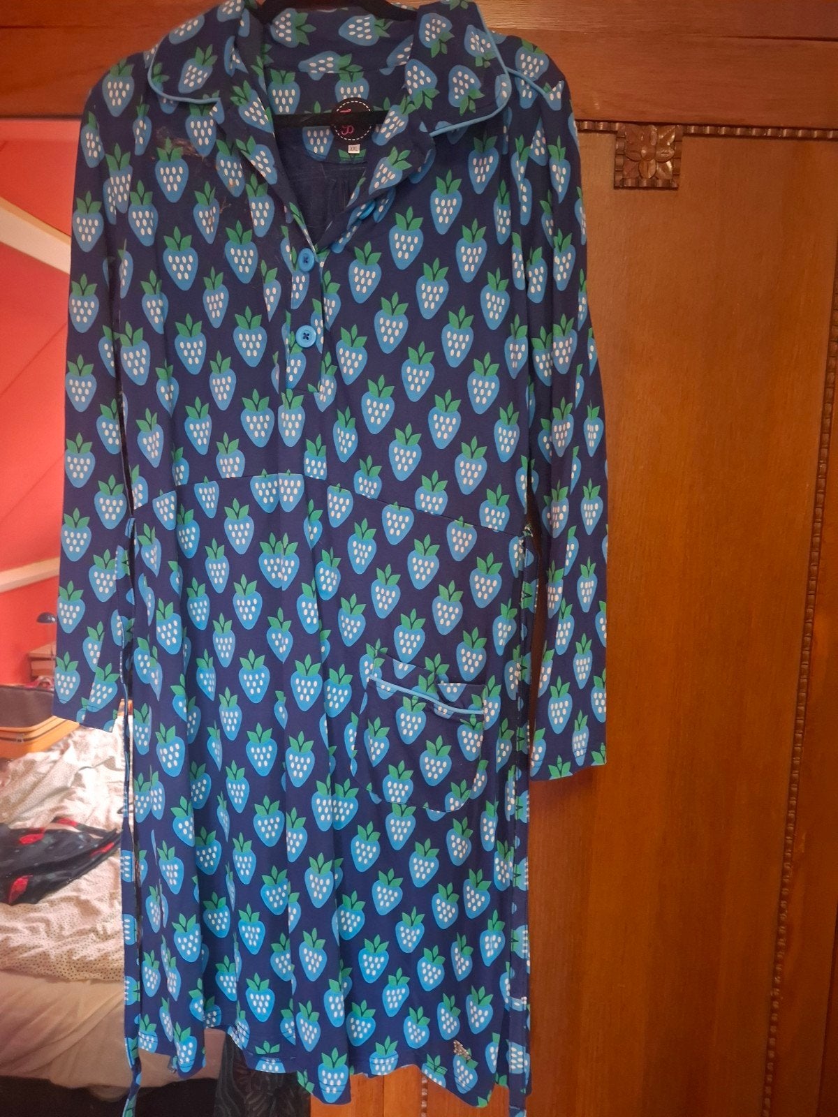 Tante Betsy jurk XXL, Kleding | Dames, Verzenden, Zo goed als nieuw, Maat 46/48 (XL) of groter, Blauw