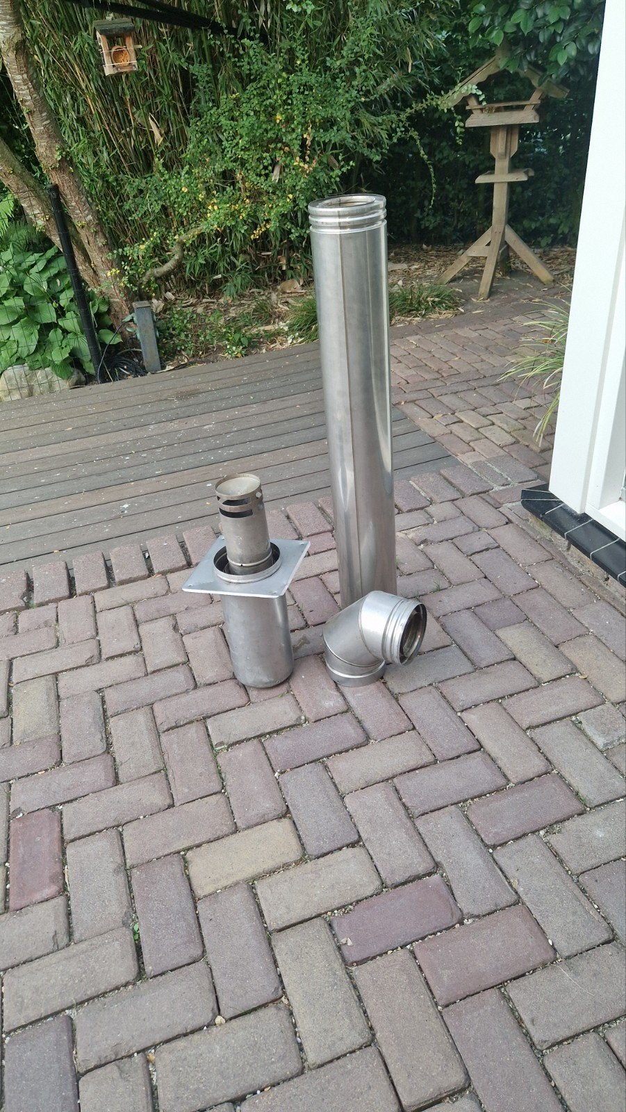 Dubbelwandige kachelpijp, Doe-het-zelf en Verbouw, Ophalen, Rvs, Minder dan 2 meter, 80 mm of meer