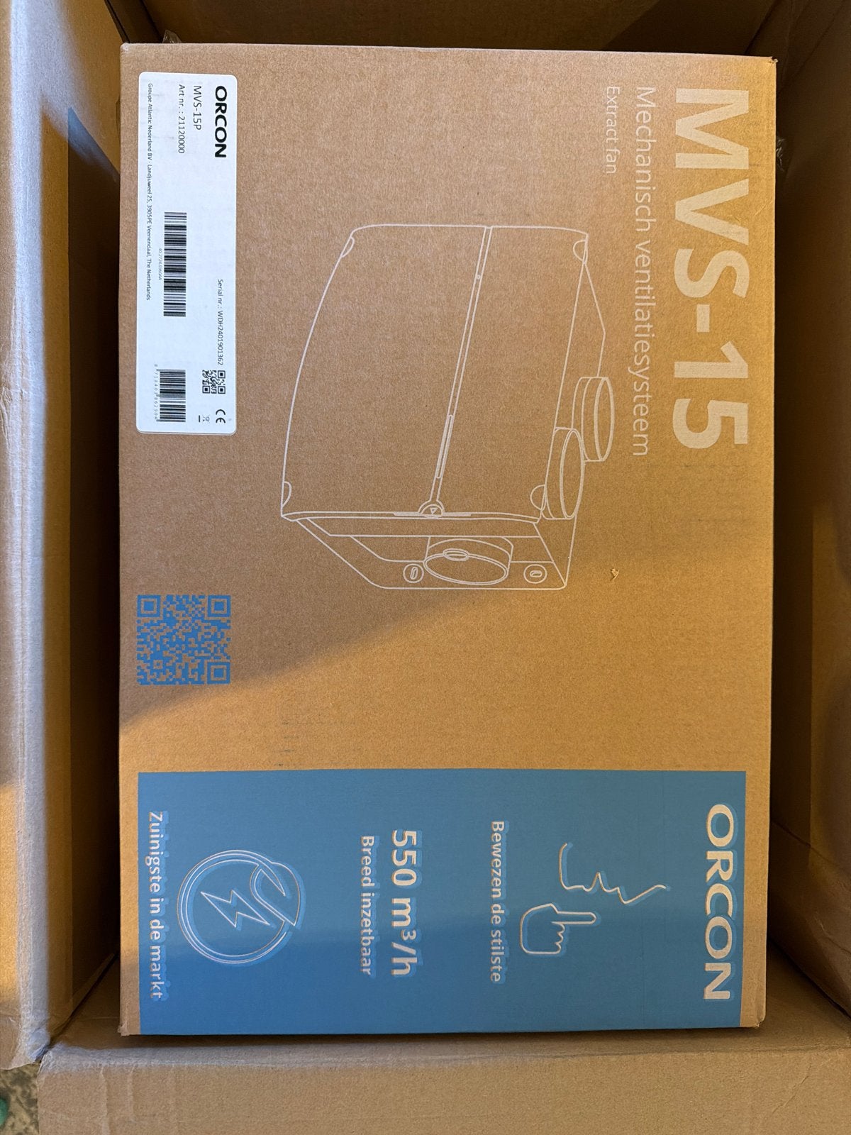 Nieuwe Orcon MVS-15P Mechanisch Ventilatiesysteem, Doe-het-zelf en Verbouw, Ophalen of Verzenden, Nieuw, Ventilator en Afzuiger
