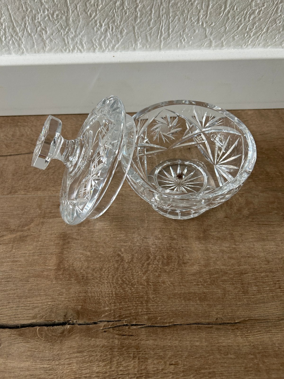 Prachtige kristallen bonbonschaal met deksel, Ophalen of Verzenden
