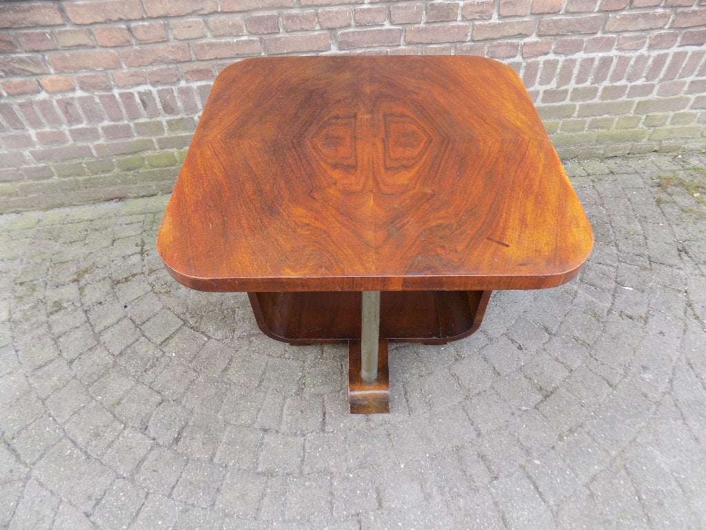 Art deco salontafel eiken twintiger jaren vintage brocante, Antiek en Kunst, Ophalen