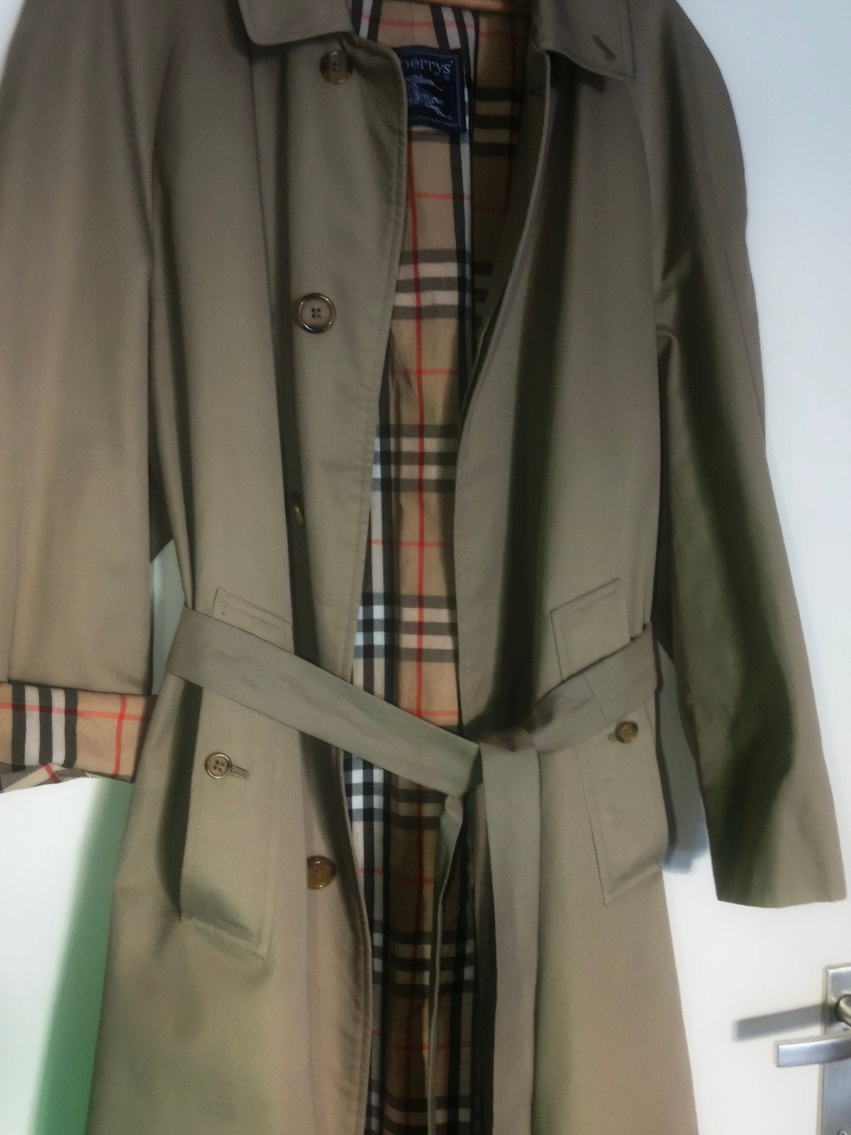 Vintage Burberry Unisex Trenchcoat - Tijdloze Klassieker, Kleding | Heren, Jassen | Winter, Maat 52/54 (L), Beige, Ophalen of Verzenden