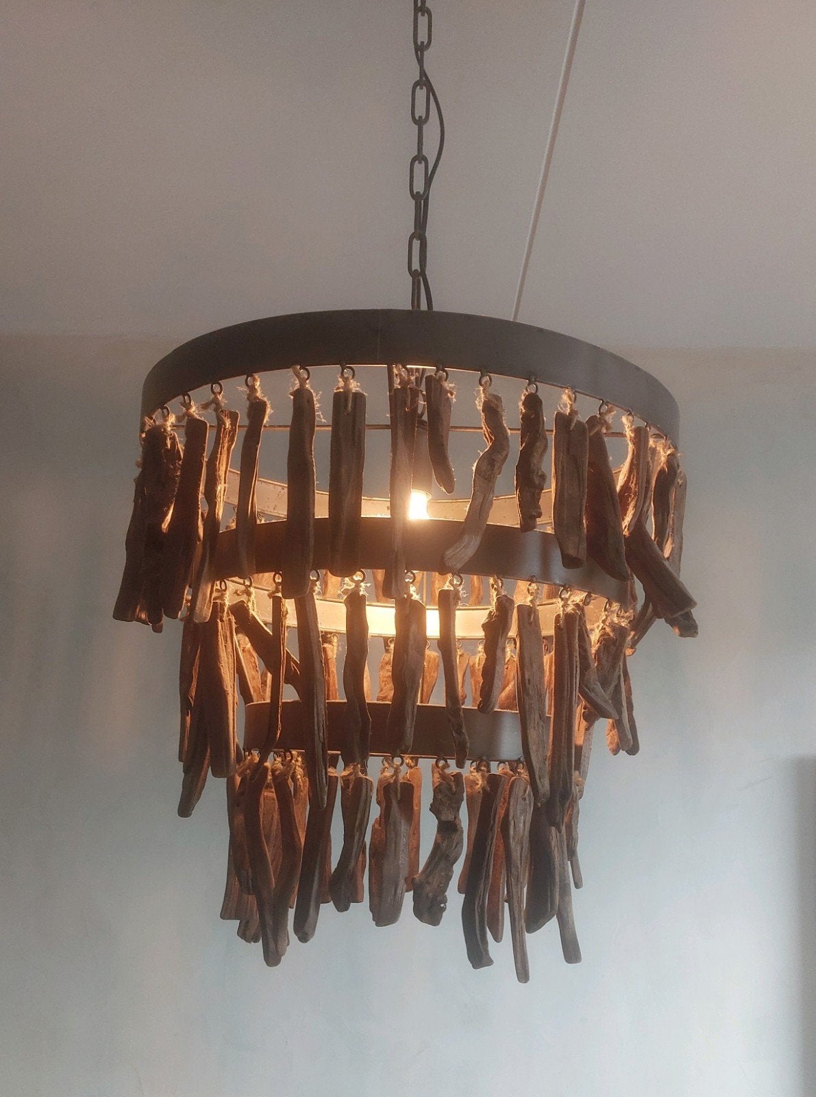 Hanglamp met drijfhout, Ophalen of Verzenden