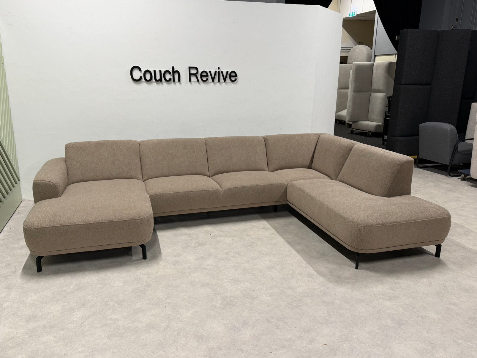 Trendhopper Mia Beige U-bank 345-225 | Gratis levering, Info@couchrevive.nl, -, Couch Revive, Ophalen of Verzenden