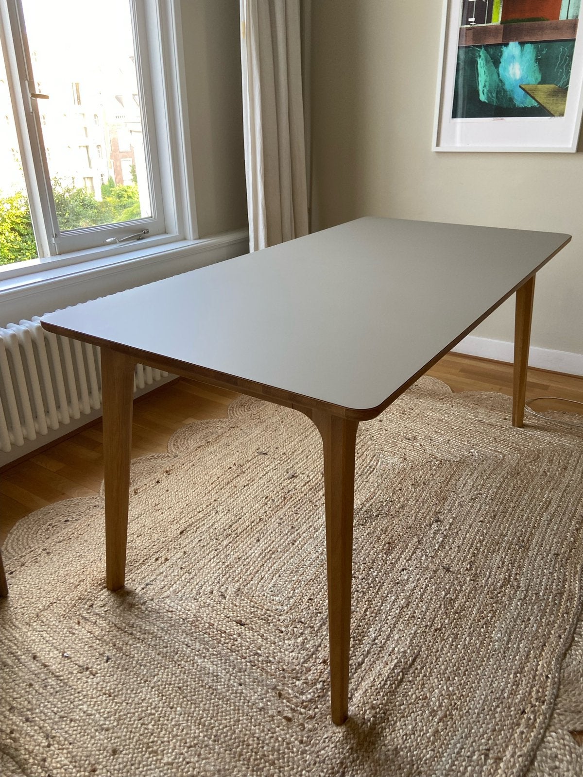 Sav & Okse Fjerre eikenhout eettafel 160x80 grijs Fenix blad, Huis en Inrichting, Tafels | Eettafels, Ophalen, Eikenhout, 50 tot 100 cm