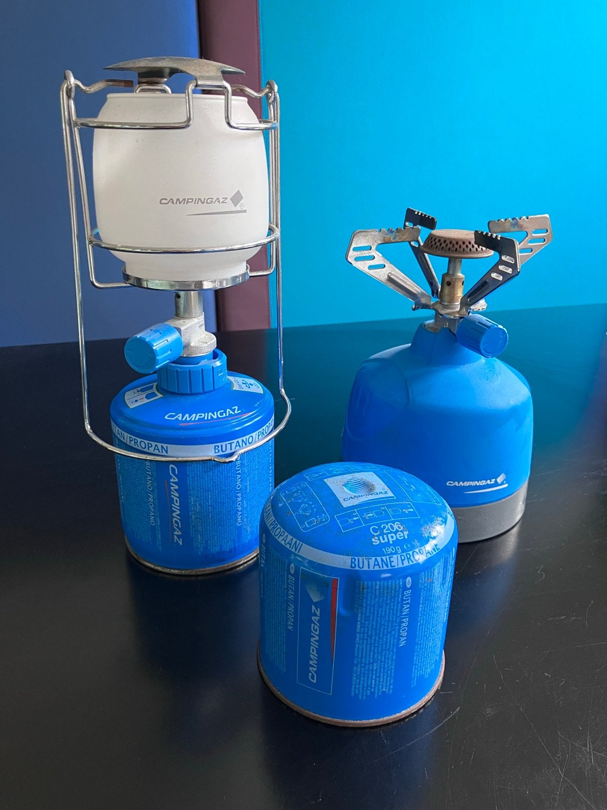 Campingaz Lumogaz 270 en Bleuet CV 270 S met gaspatronen, Ophalen of Verzenden, Gebruikt