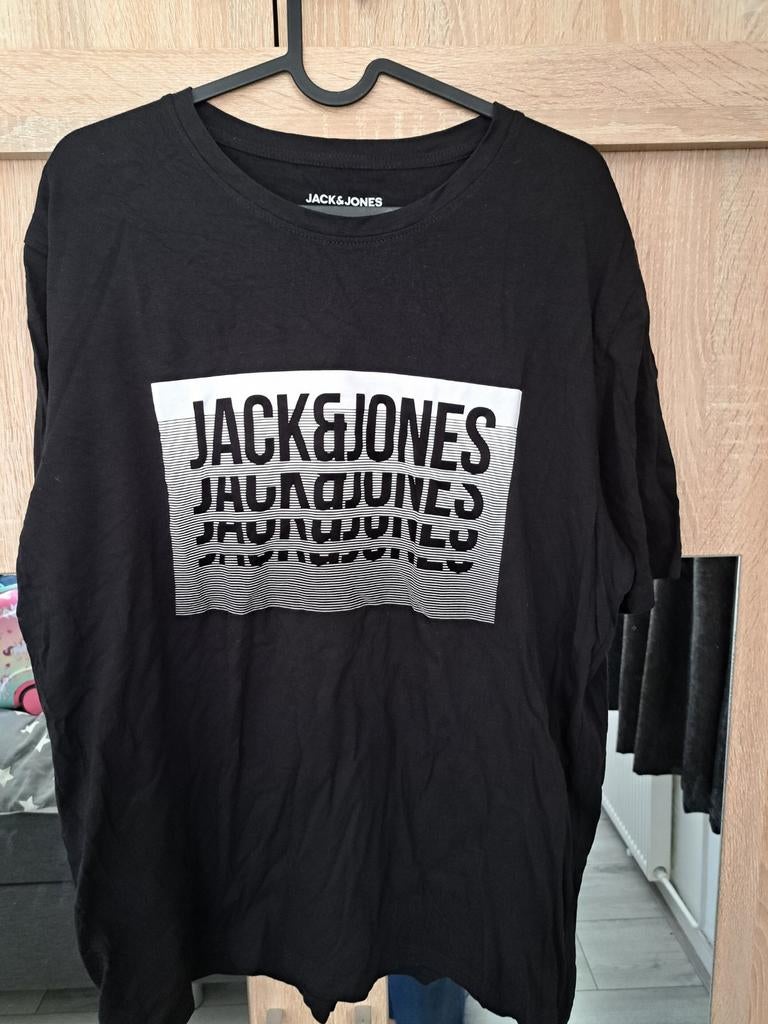 Jack & Jones Herenkleding XL - 2 T-shirts, Zwart, Maat 56/58 (XL), Ophalen of Verzenden, Gedragen