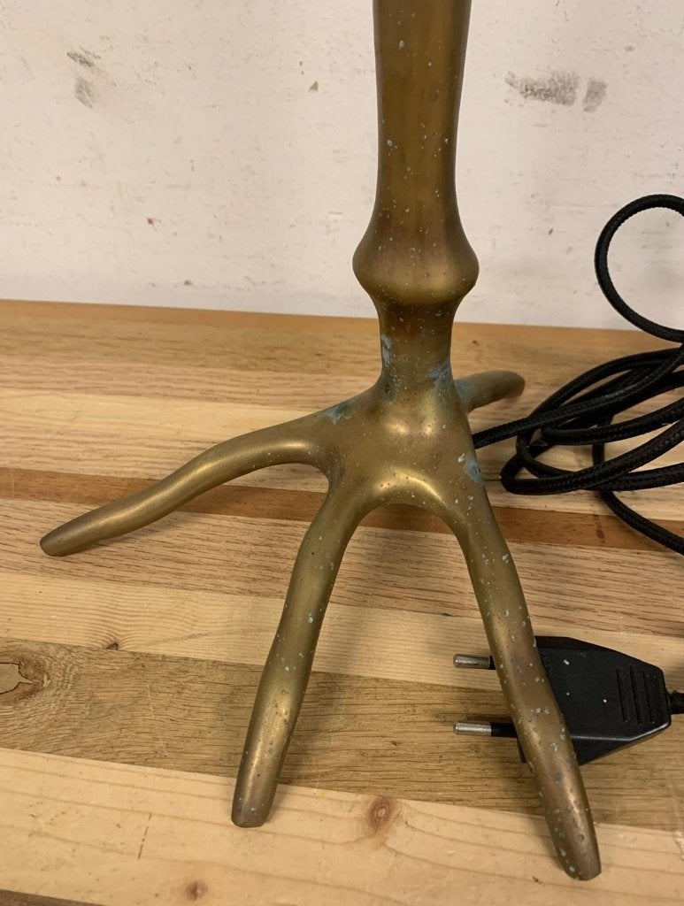 Eichholtz Messing Tafellamp - Voetenlamp, Huis en Inrichting, Lampen | Tafellampen, Ophalen of Verzenden, Gebruikt, Overige merken