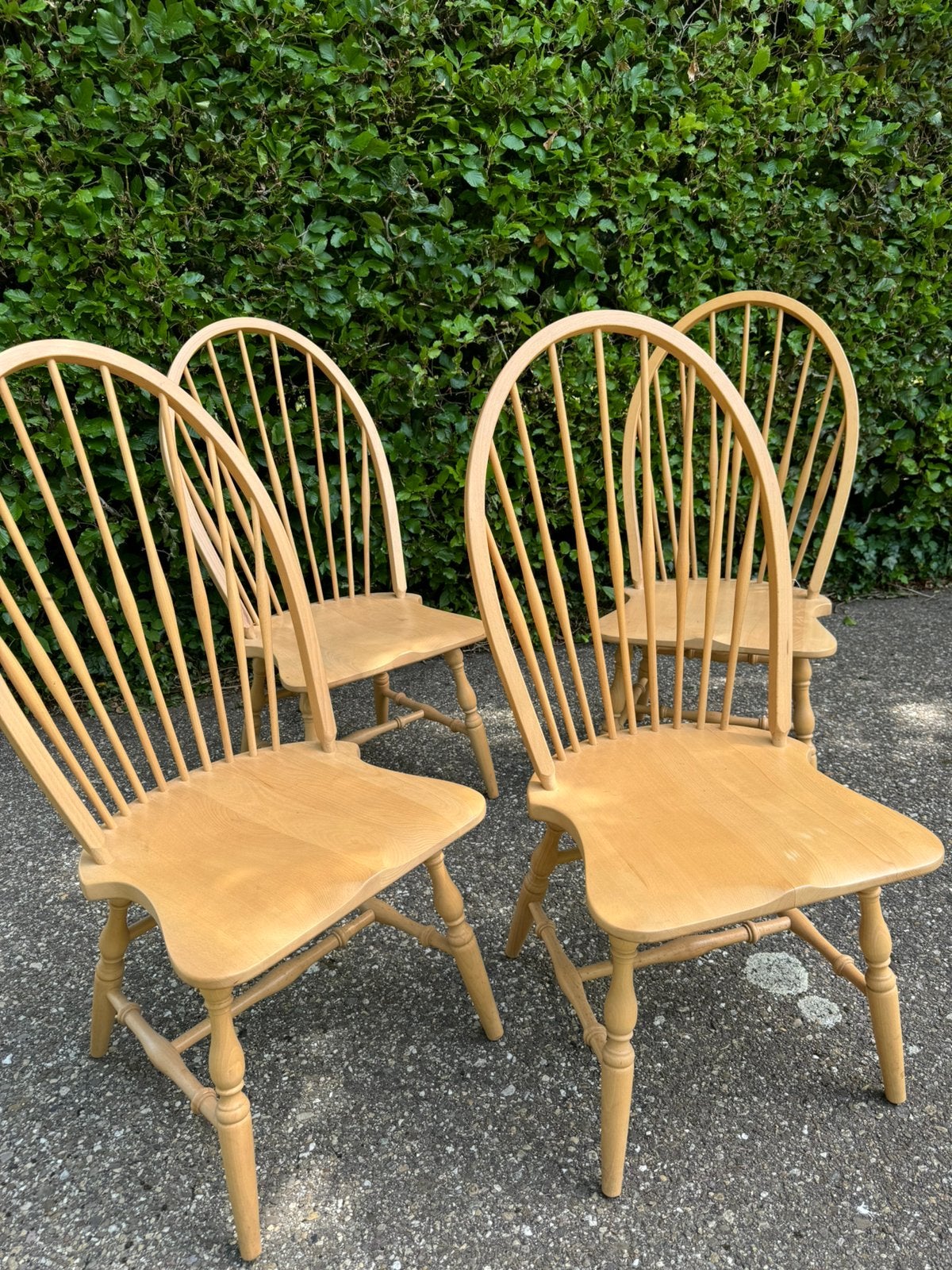4 eetkamerstoelen vintage spijltjes windsor SETPRIJS, Ophalen, Gebruikt, Overige kleuren, Vier