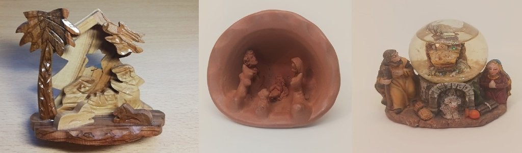 Kerststalletjes Olijfhout, Terracotta, Snowglobe, Ophalen of Verzenden, Zo goed als nieuw