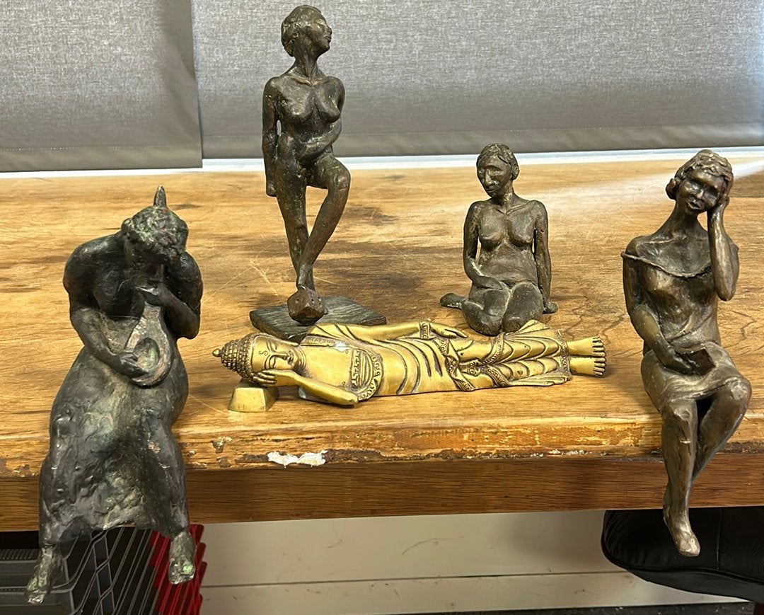 5 bronzen beelden. 12 kilo., Ophalen of Verzenden, Zo goed als nieuw