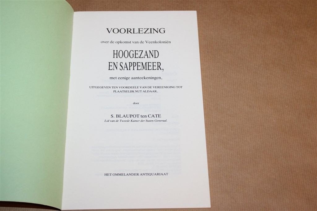 Veenkoloniën Hoogezand en Sappemeer — Herdruk van 1854, Ophalen of Verzenden, Gelezen