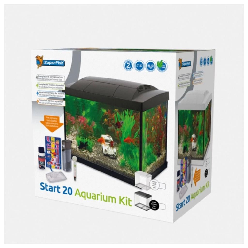 sf start 20 aquarium kit zwart €44,95, ., Overige typen, Nieuw, Ophalen of Verzenden