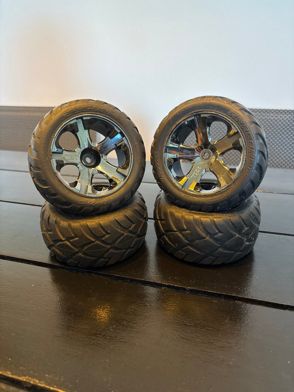 Traxxas Rustler Anaconda wielen black chrome 2wd, Elektro, Gebruikt, Ophalen of Verzenden, Schaal 1:10