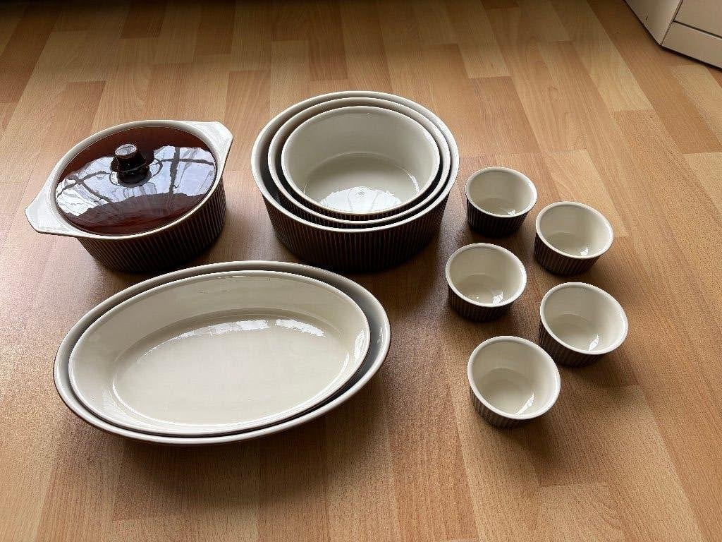 Vintage Villeroy & Boch oven- en serveerschalen met ramekins, Ophalen, Keramiek, Villeroy & Boch, Overige stijlen