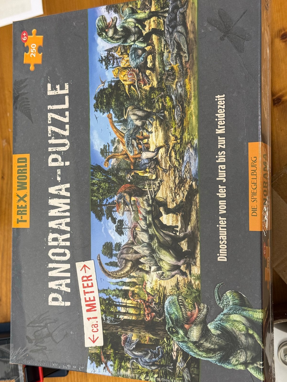 T-REX WORLD Panorama-Puzzel Dinosaurussen (250 stukjes), Ophalen of Verzenden, Meer dan 50 stukjes, Zo goed als nieuw, 6 jaar of ouder