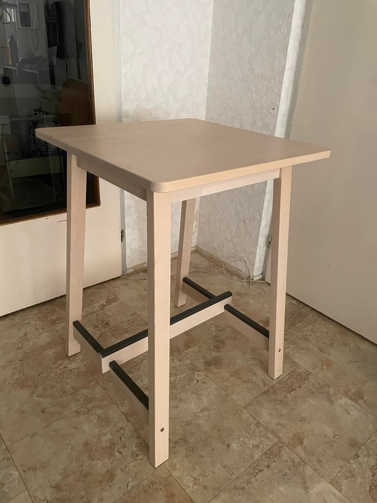 Hoge houten tafel / bartafel - licht hout, Huis en Inrichting, Tafels | Statafels, Ophalen, Gebruikt