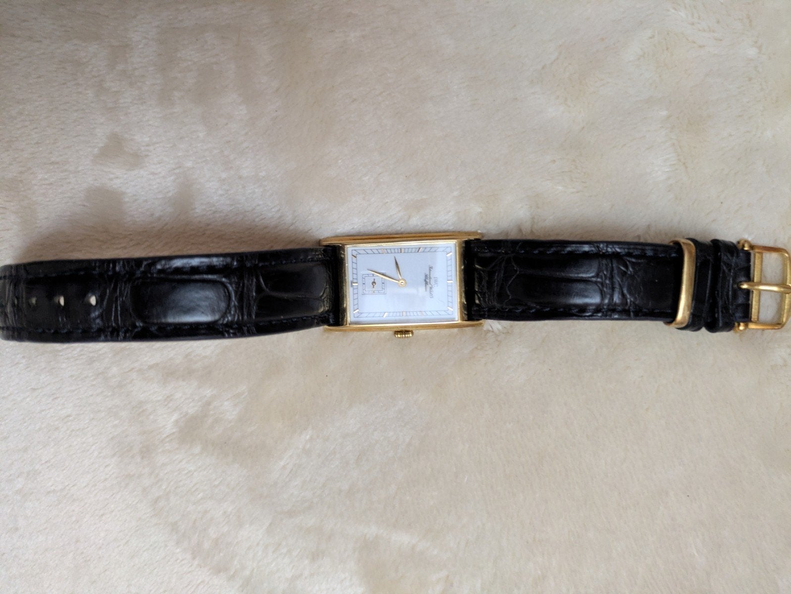 IWC Schaffhausen novocento Goud met Zwart Leren Band, Overige merken, Leer, Ophalen of Verzenden, Zo goed als nieuw