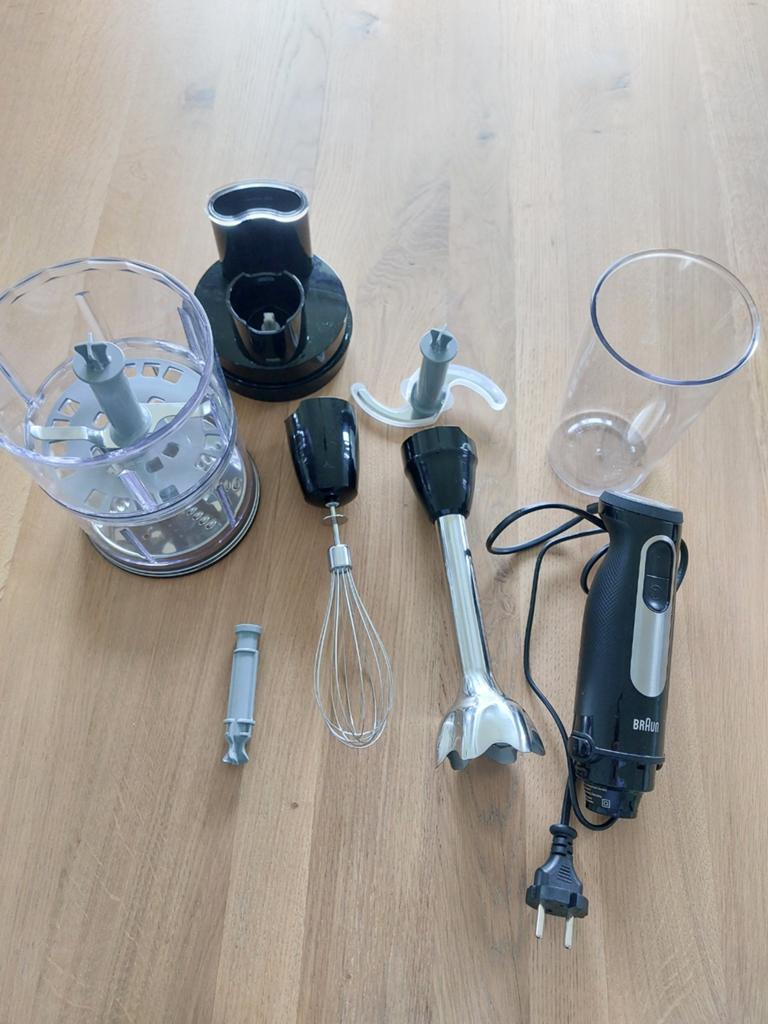 Braun staafmixer met diverse accessoires - Z.G.A.N., Ophalen of Verzenden, Zo goed als nieuw, Blender