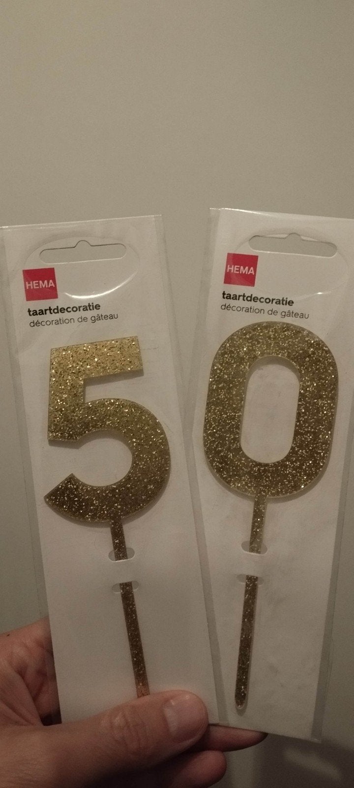 50 versiering voor in de taart, Ophalen of Verzenden, Nieuw, Versiering, Verjaardag