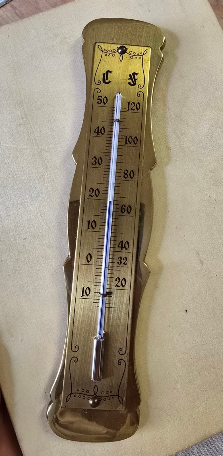 Thermometer koper Frisy WesternGermany barometer, Ophalen, Nct, Gebruikt, Barometer