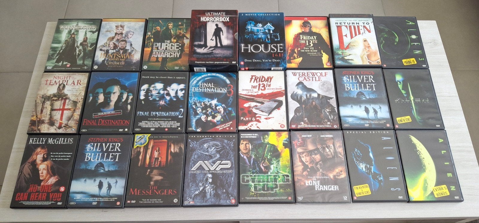 dvd collectie horror thriller speelfilms boxen in een set, Vanaf 16 jaar, Ophalen of Verzenden, Zo goed als nieuw