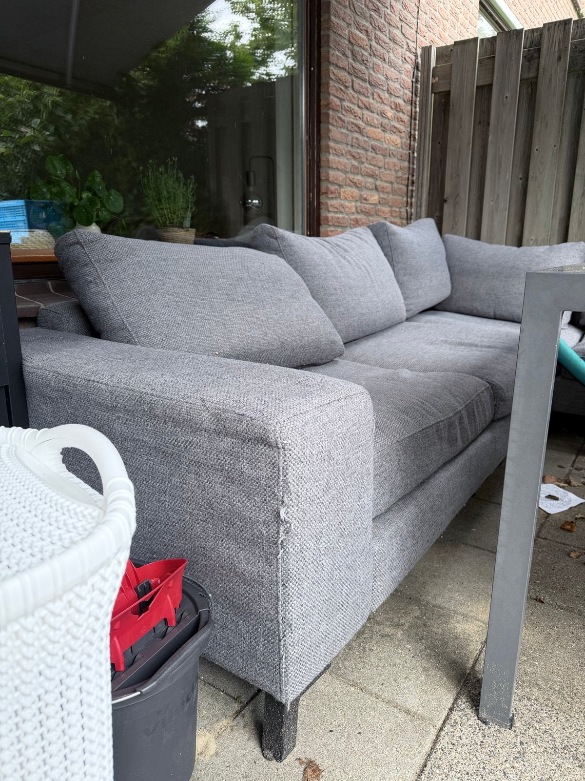 GRATIS Grijze Hoekbank - Comfortabel en Ruim, Huis en Inrichting, Banken | Bankstellen, Ophalen, 250 tot 300 cm, Gebruikt, 100 tot 125 cm