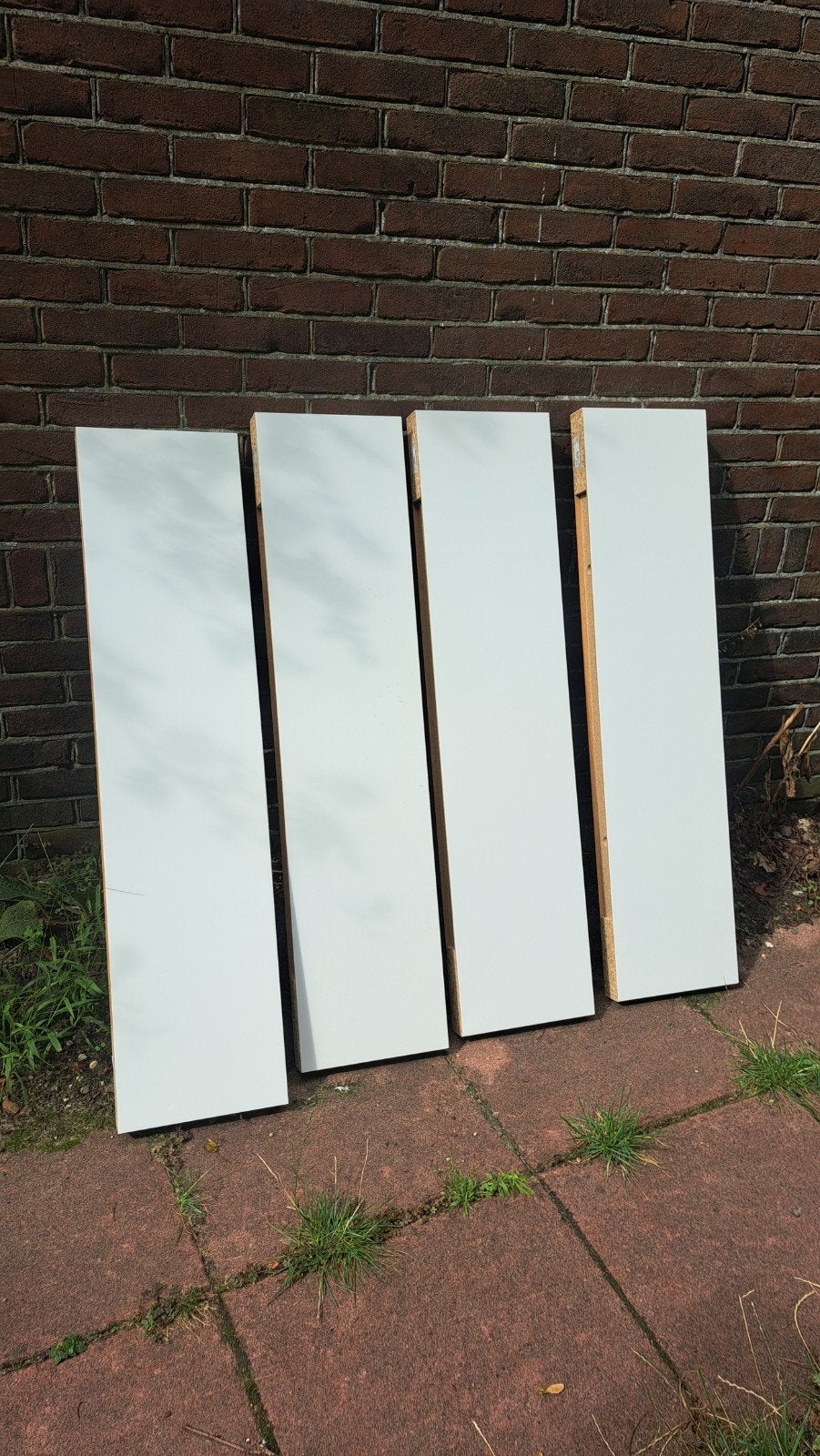 4 muurplanken/boekenplanken 110x265x5 cm, Doe-het-zelf en Verbouw, Platen en Panelen, Ophalen, Gebruikt, Overige materialen, 20 tot 50 mm