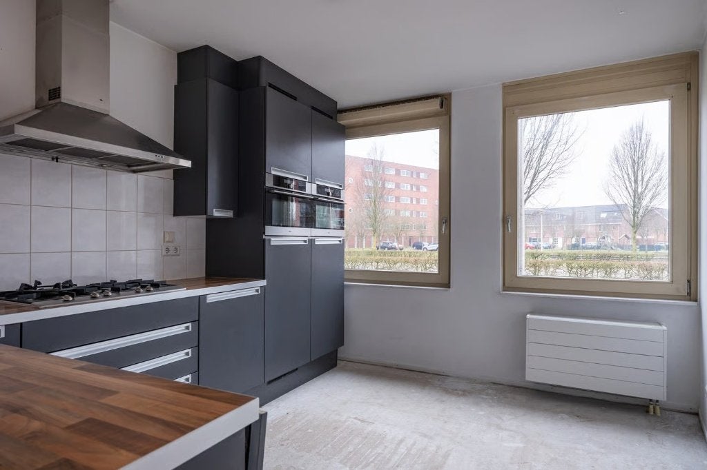 Complete antraciet keuken incl jonge ATAG/Pelgrim apparatuur, Ophalen, Gebruikt, Hoekkeuken, Kunststof